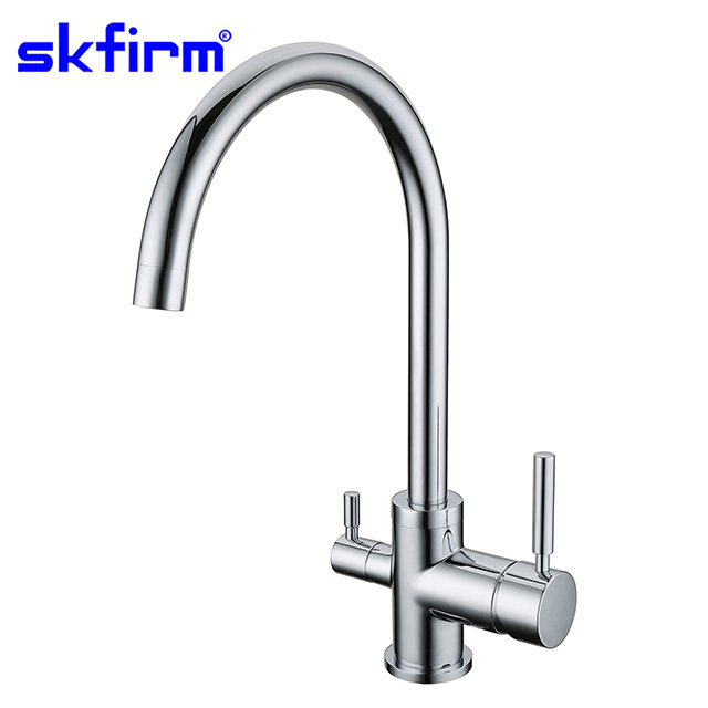 Skfirm gessi oxygen 3 way pure tap brass chromed kitchen faucet for home purifier system