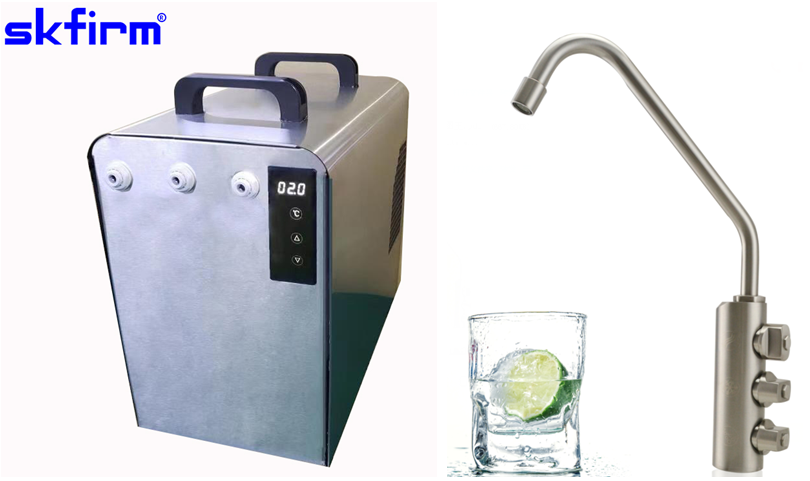 Chiller Sparkling and Filtered Water Refrigerated Water Dispenser 20LPH Stand Stainless Steel R134a Cold Free Spare Parts 300