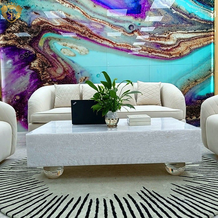 Italian luxury designer coffee table mid century modern low living room salon centro center ball Eritrean acrylic coffee table