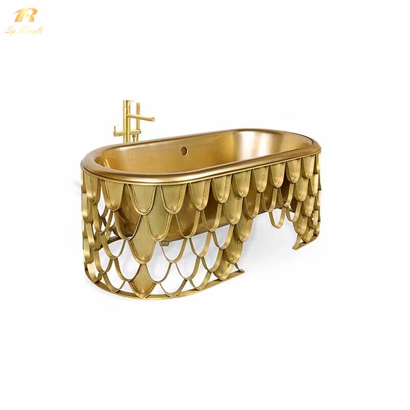 Bathtub metal adult modern foshan large morocco stainless steel china gold japanese luxurious bathroom freestanding bathtubs