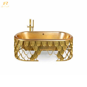 Bathtub metal adult modern foshan large morocco stainless steel china gold japanese luxurious bathroom freestanding bathtubs