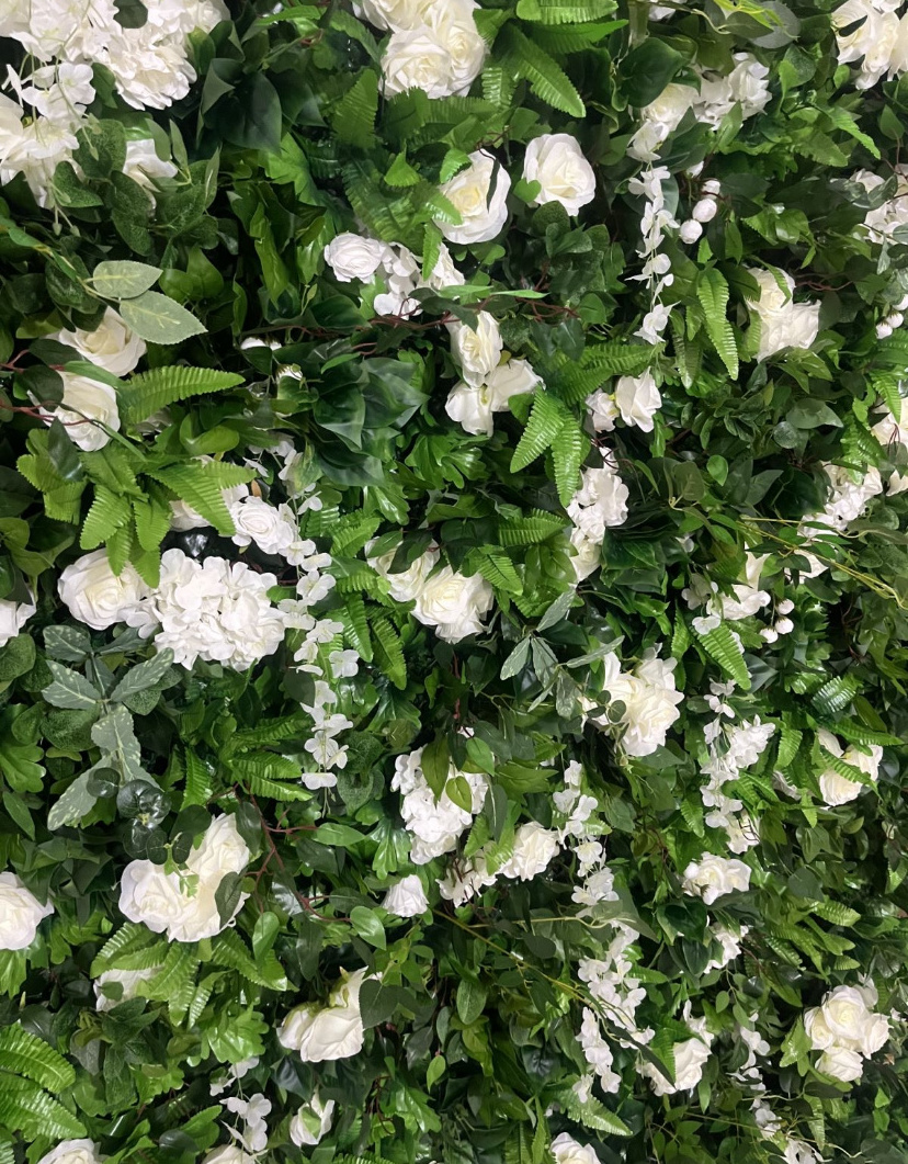 qq64  3D Artificial Flower Wall Green Leaves Wall  Decorative  Flower Wall For Wedding Home Decor