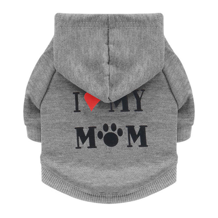 Hot Selling Pet Clothes Puppy Hoodie Sweater Dog Pullover Sweater I Love My Mom Dog Sweatshirt Warm Sweater