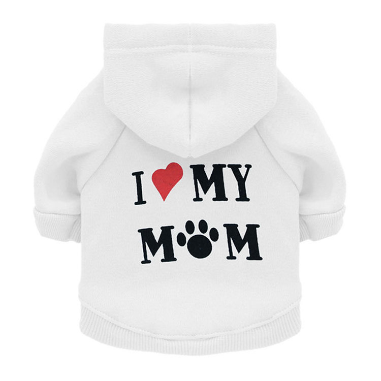 Hot Selling Pet Clothes Puppy Hoodie Sweater Dog Pullover Sweater I Love My Mom Dog Sweatshirt Warm Sweater