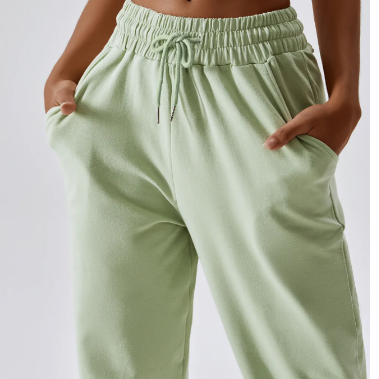 High Quality Casual Loose Elastic High Waist Sports Pant Solid Color Jog Pant