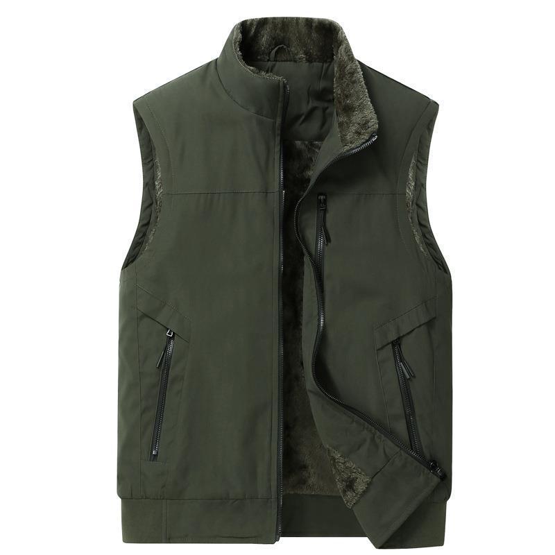 2023 Fashionable high quality green winter jacket custom  Work Utility Windproof fleece winter Outdoor Fishing Men's Vest