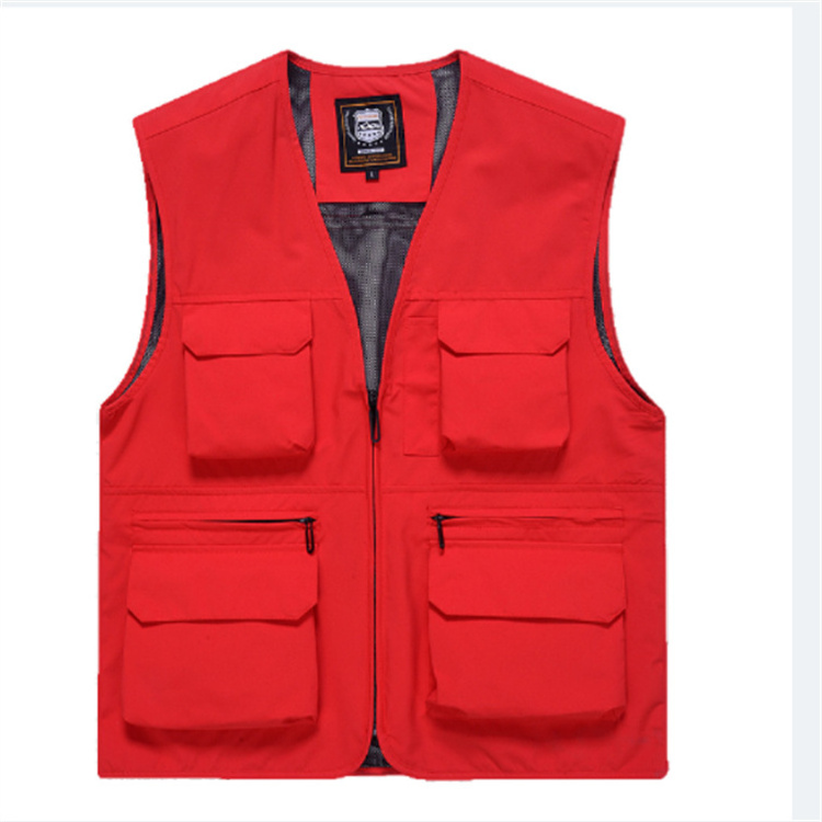 Wholesale Men's Utility Cargo Vest Outdoor Fishing Safari Travel Work Photo Vest with Pockets Summer Cooling Vest