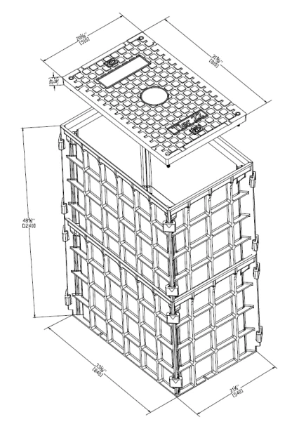 road chamber lid smc frp Fiberglass Reinforced Composite Access Manhole Chamber