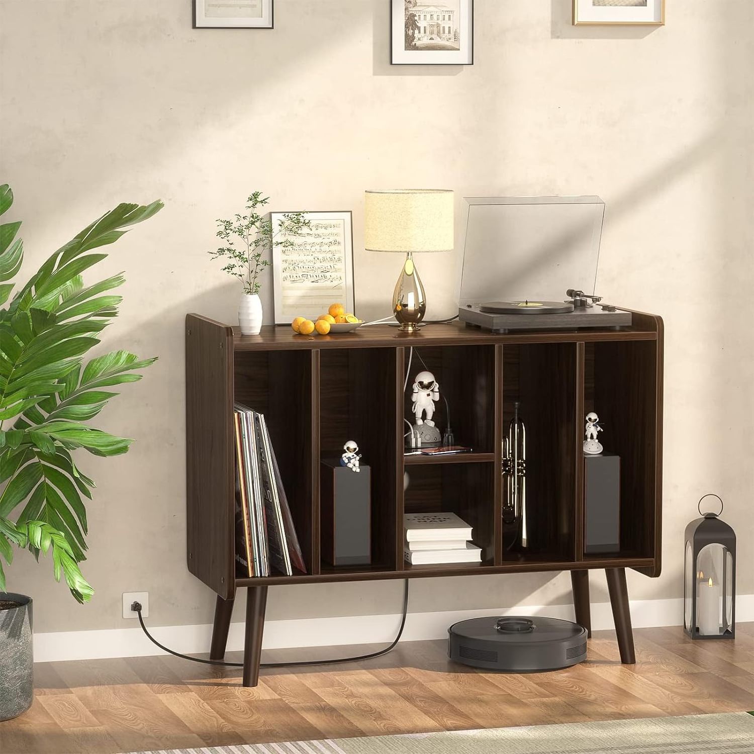 Vinyl Holder Display Shelf Record Storage Table Large Record Player Stand for Bedroom Living Room