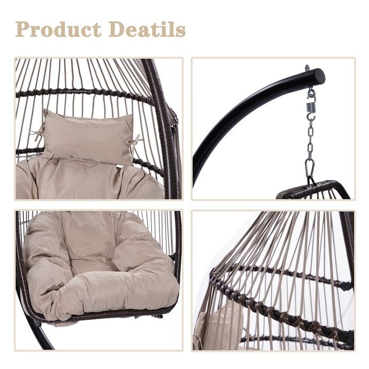 Outdoor Indoor Hammock Swing Egg Chair with Stand