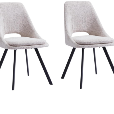 Modern Fabric Upholstered Dining Room Chairs Set of 2   with Metal Legs for Dining Room and Living Room