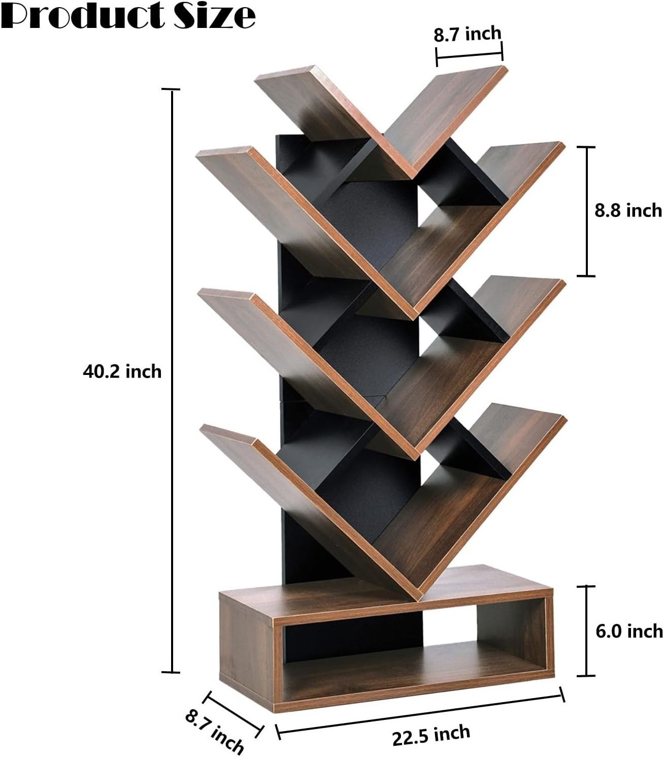 Arts wish Tree Free Standing Floor  Standing 5-Shelf Bookshelf for Living Room Home Office Bedroom