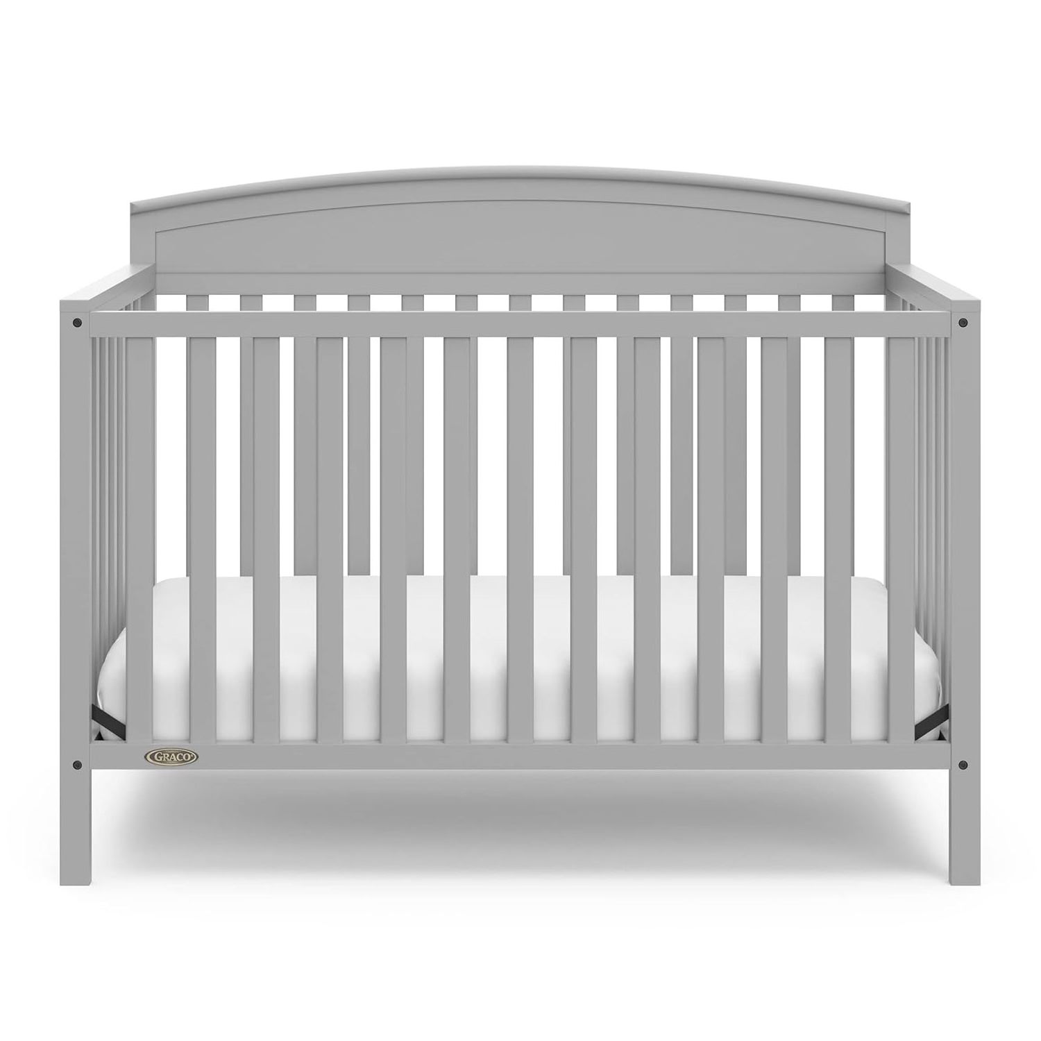 Gray 5 in 1 Convertible Wooden Wood Baby Crib for Infant