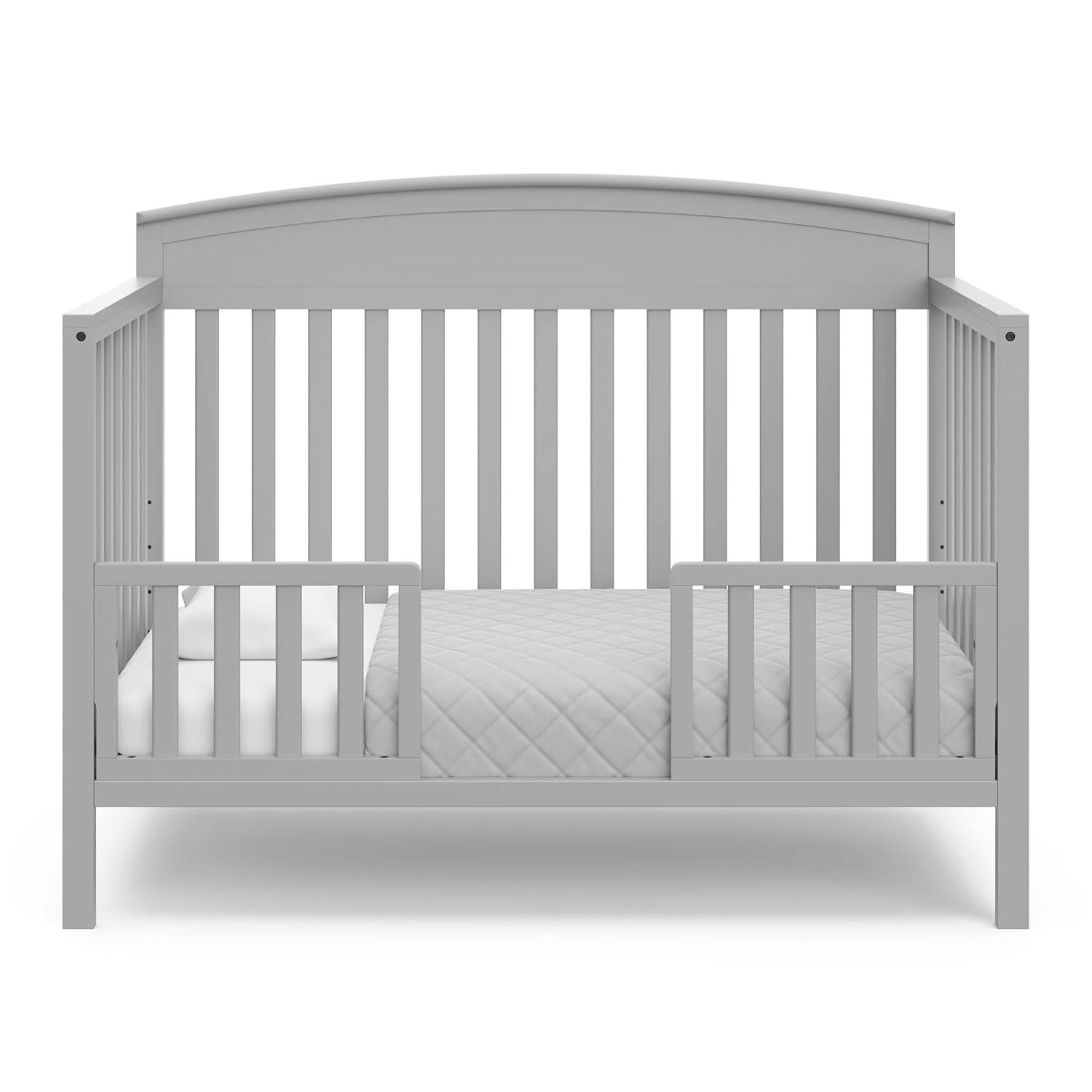 Gray 5 in 1 Convertible Wooden Wood Baby Crib for Infant