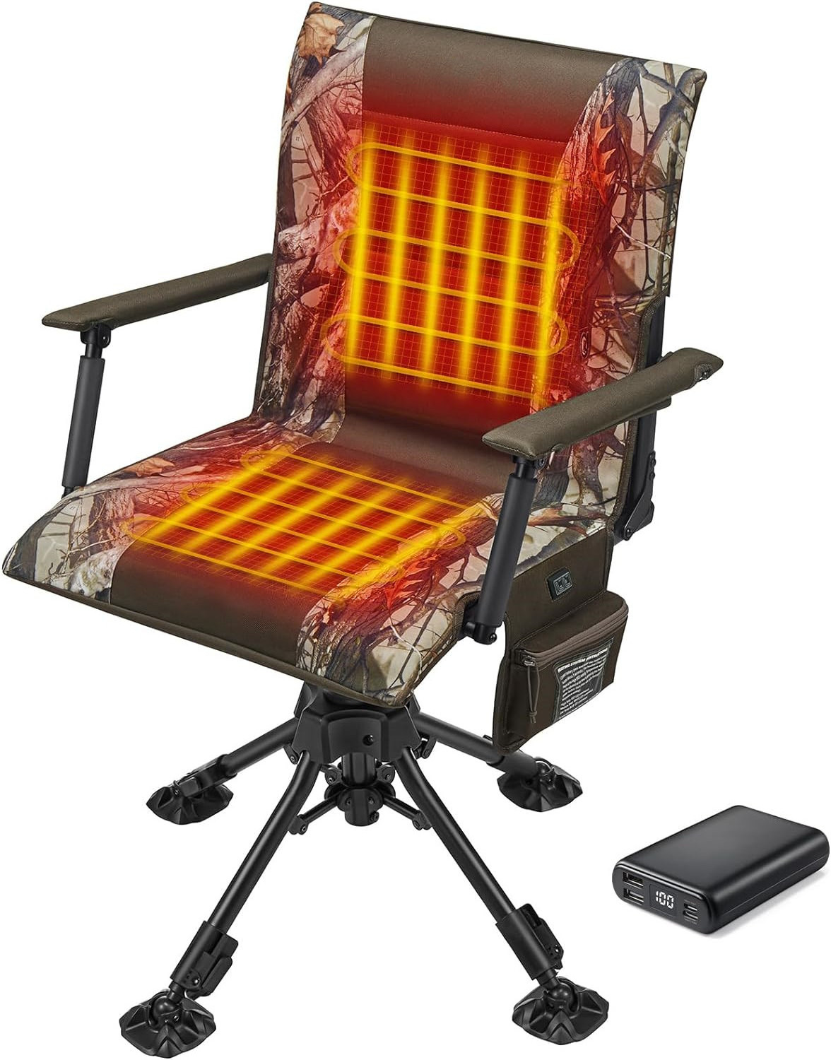 360 Degree Silent Swivel Blind Folding Chairs Heated Hunting Blind Chair