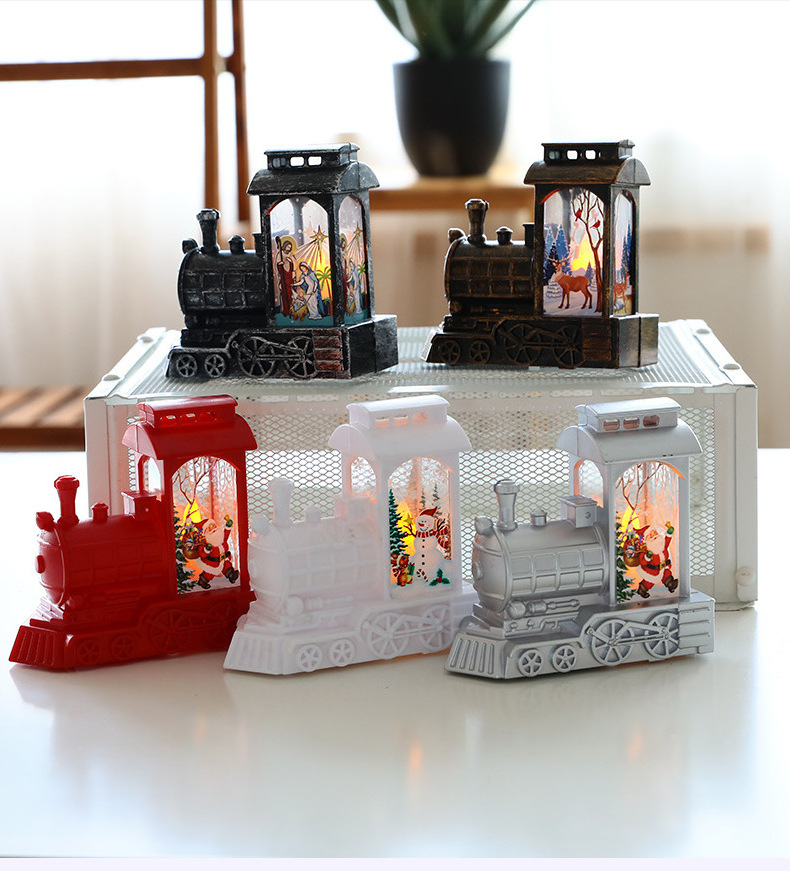 Christmas Simulation Flame Lantern Tabletop Decorations Led Lights Scene Layout Portable Christmas Lantern