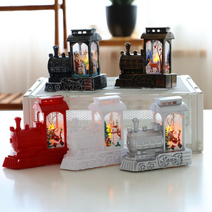 Christmas Simulation Flame Lantern Tabletop Decorations Led Lights Scene Layout Portable Christmas Lantern