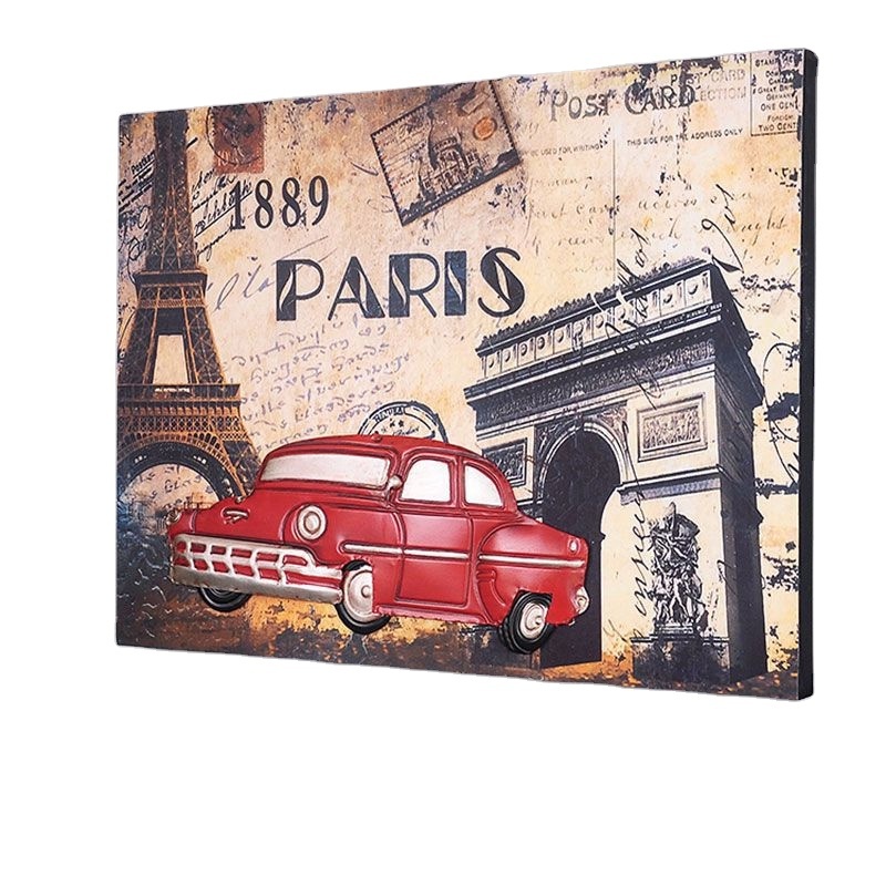 Retro Creative Home living room bar decorations Industrial Style Wall Decorations Car Iron Painting Wall Decoration