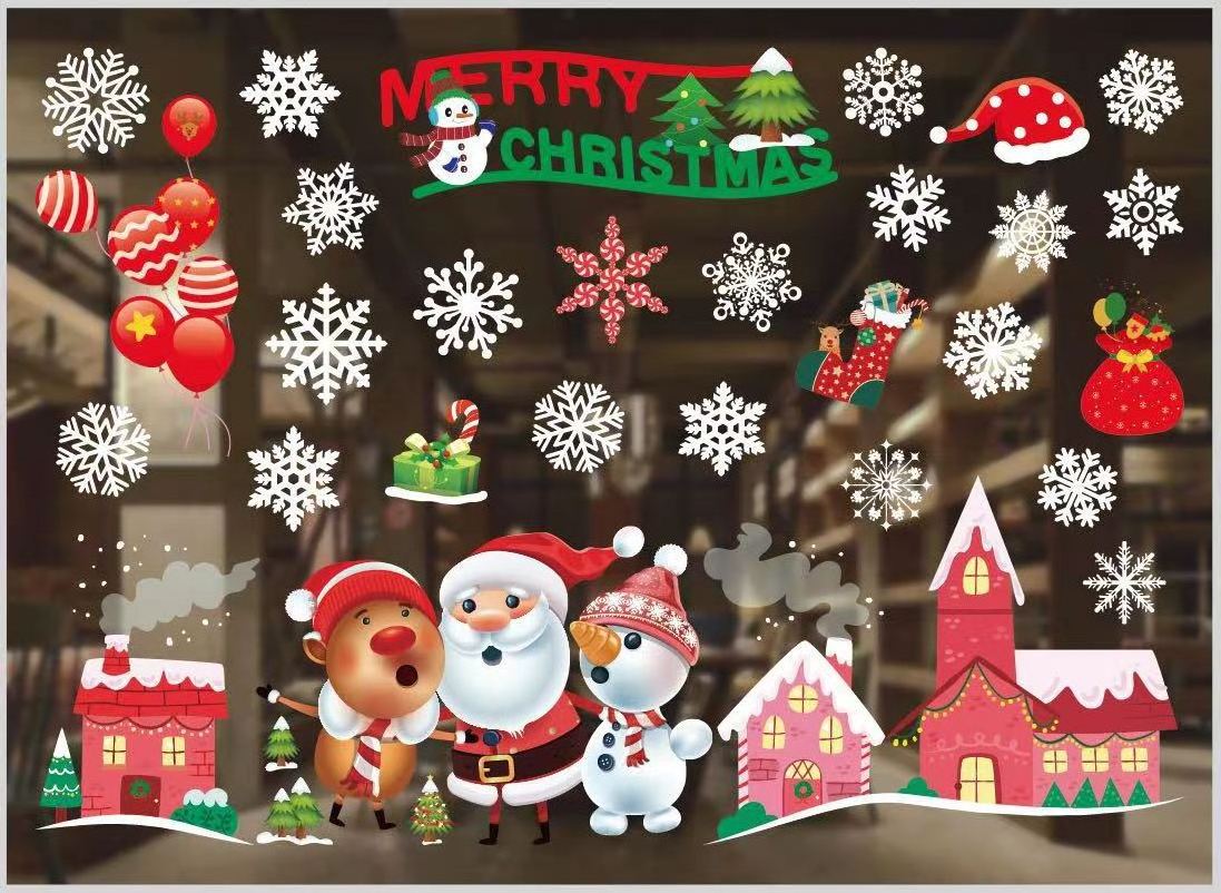 New Design Xmas  Decorations for Home New Year Gift Christmas Window Stickers