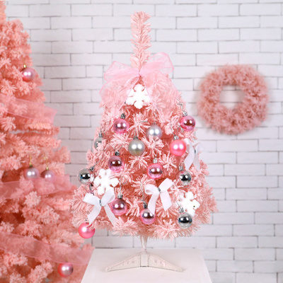 2022 Christmas Hot Sale Decoration Pink 60cm Mini Christmas Tree Blue 60cm Desktop Decoration DIY Flocking Christmas Tree