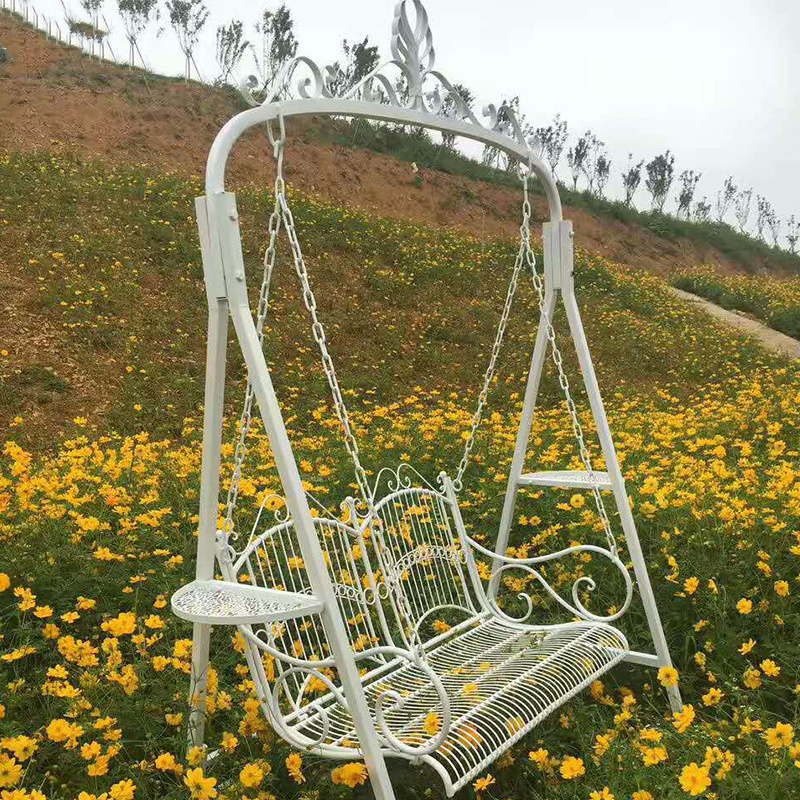 Double swing children outdoor cradle courtyard hanging chair outdoor adult rocking chair wedding decoration prop swing