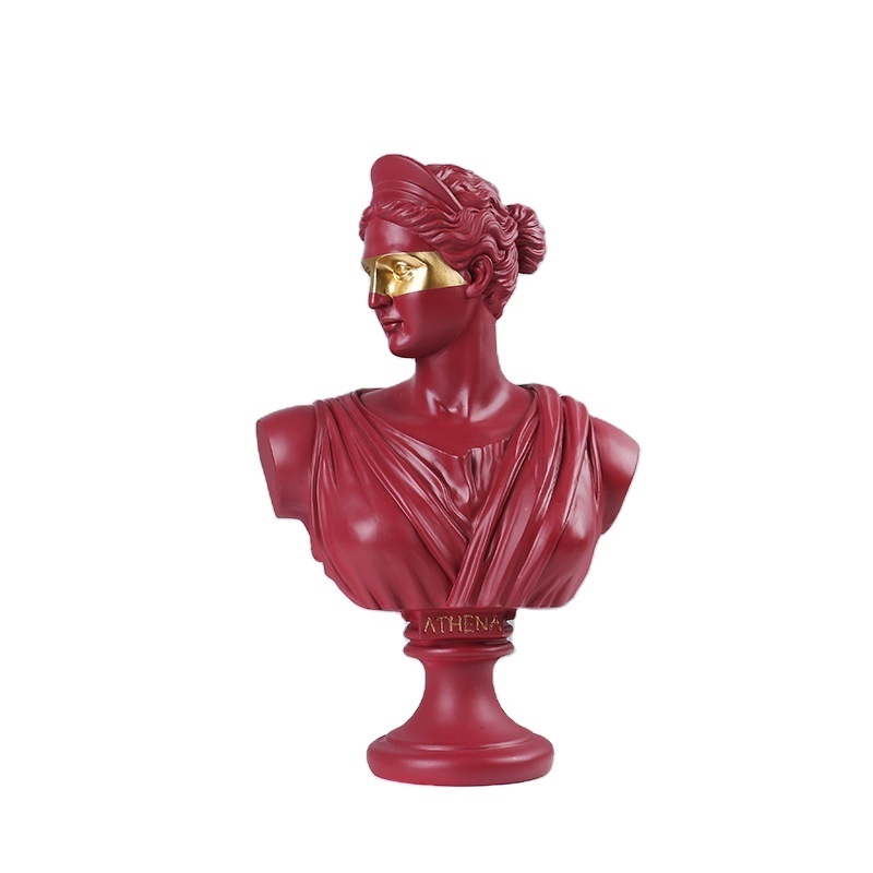 factory outlet wholesale Art synthetic Resin Sculpture Statue Bust Head Sculpture  Home decoration