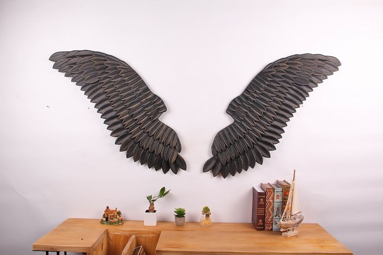 Retro Creative living room bedroom bar decoration wall decorations Retro Industrial Style Angel Wings Iron Crafts