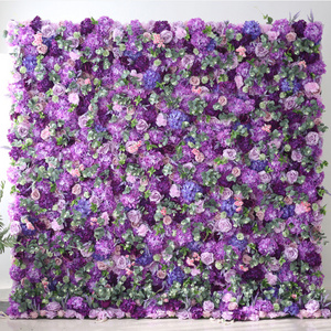 Purple Artificial Flower Wall Wedding Decoration  Artificial Flowers Customizable Flower Wall