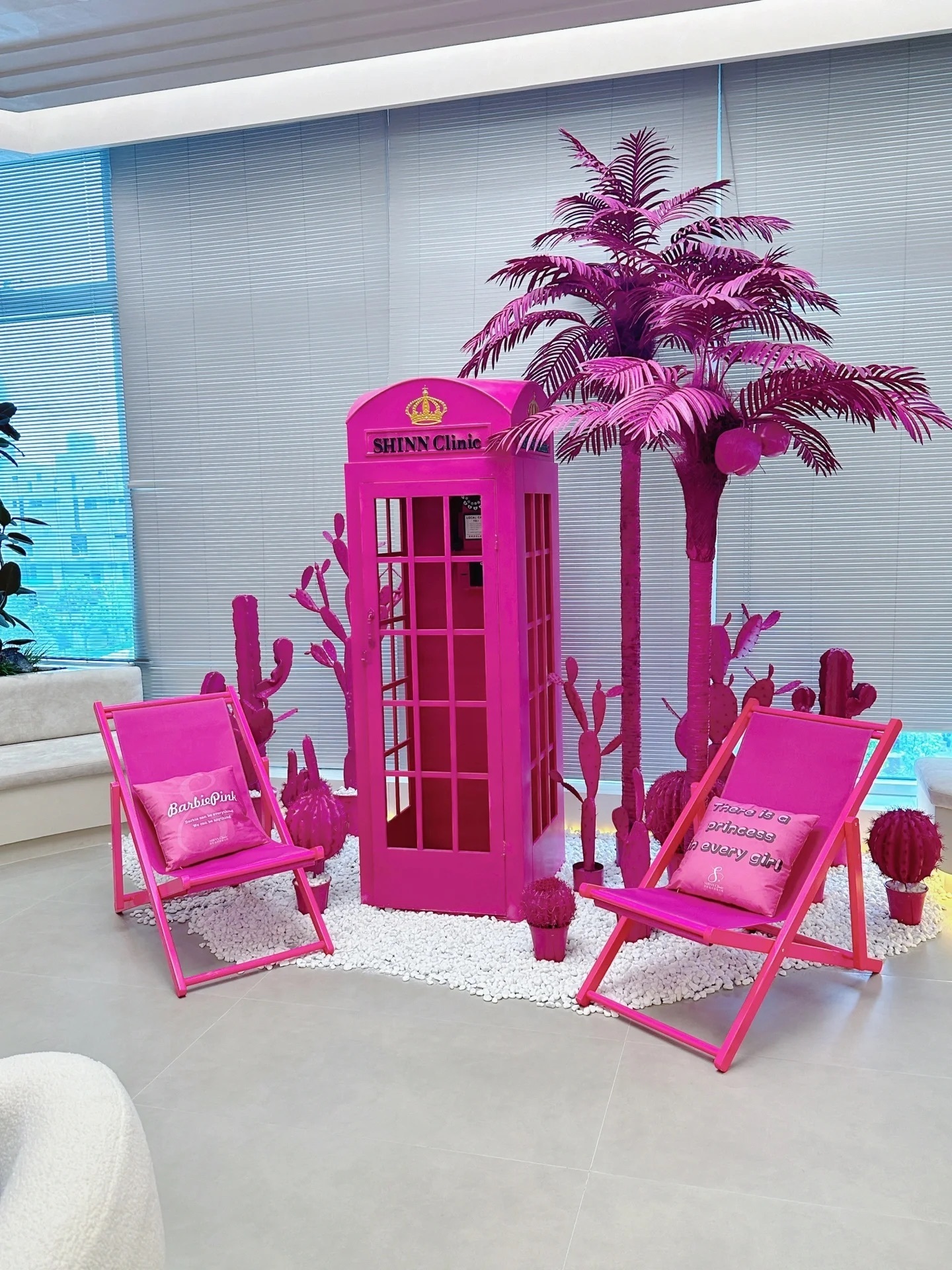 Pink Telephone Booth with Audio Guestbook for Wedding Decoration Neon Light London Telephone Booth