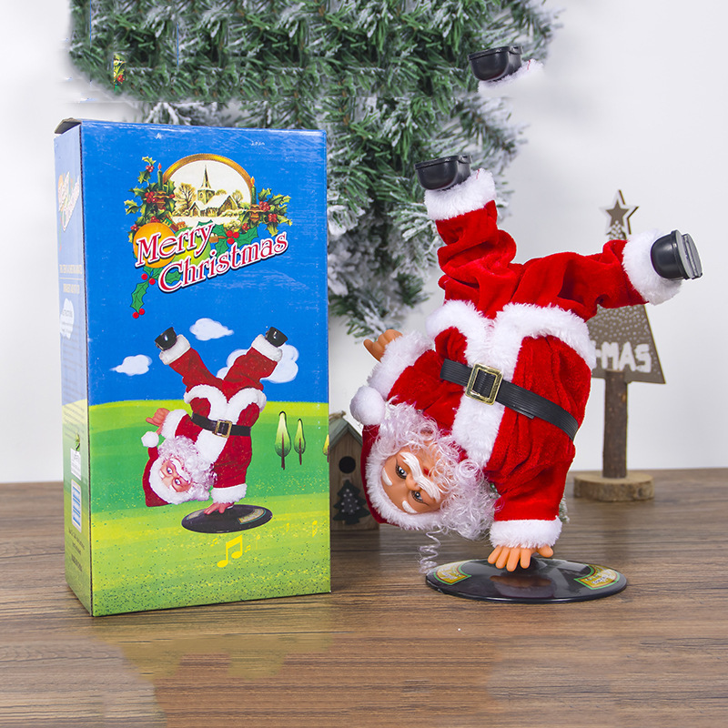 Handstand Street Dance Electric Music Santa Claus Doll Children's Toys Christmas Decoration Christmas Gifts