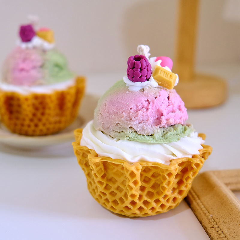 Ice Cream Soy Wax Candles Cream Dessert Cake Cute Gift Scented Candle