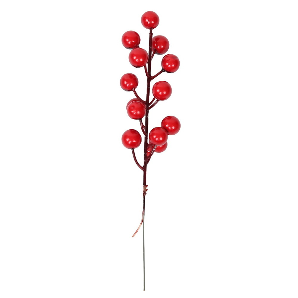 Cheap 14heads Christmas Red Berries Foam Artificial Materials Branch Berry Branch