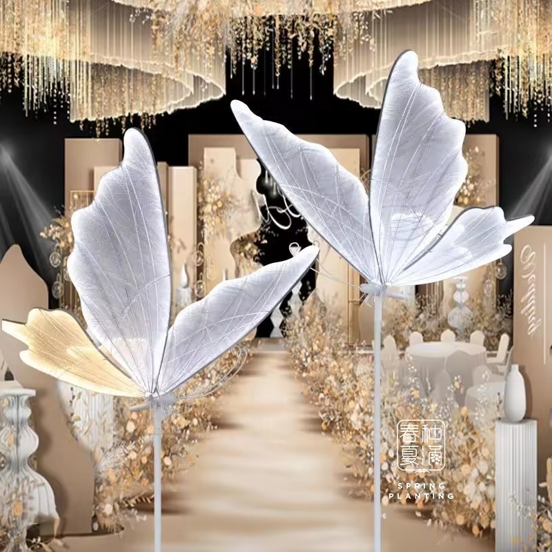 Ins Metal butterflies light large wedding party decoration led lamp butterflies LED lights