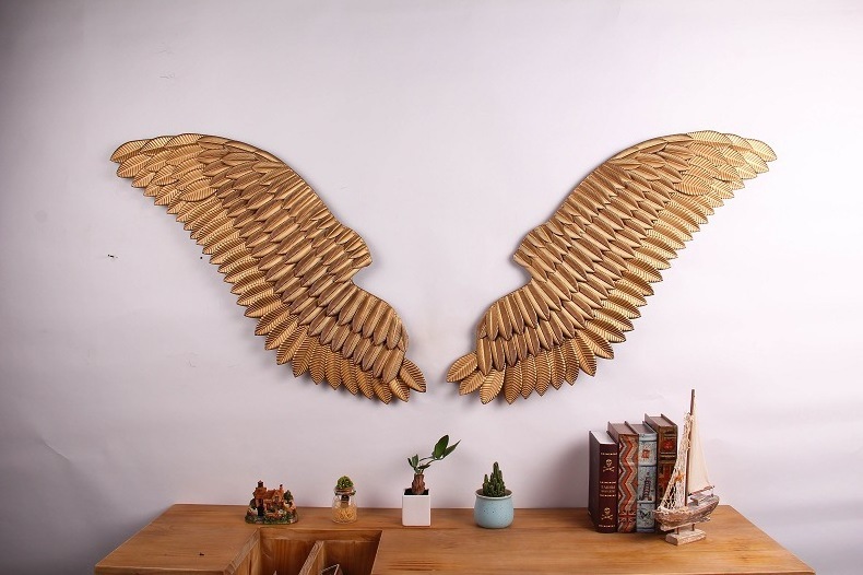 Retro Creative living room bedroom bar decoration wall decorations Retro Industrial Style Angel Wings Iron Crafts