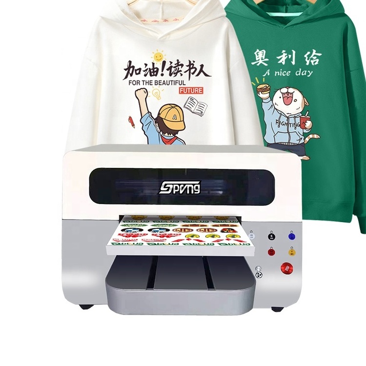 Popular DIY Printing on Phone Case/Credit Card/Textil A3 Size UV Printer+ Sublimation T-Shirt Printing Machine