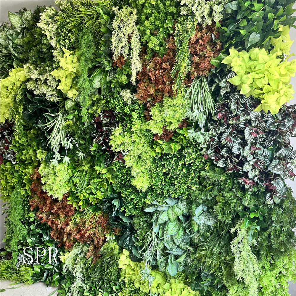 SPR Rolled Flower Wall Green plant Cloth Silk Structure Material Wedding Stage Backdrop Artificial Flowers Wall for salon Wall D