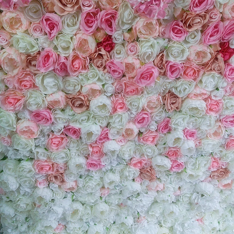 SPR 1.2*2.4m(4*8ft)/pc rose flower wall roll up red pink white ombre flower wall panels for wedding event occasion baby showing