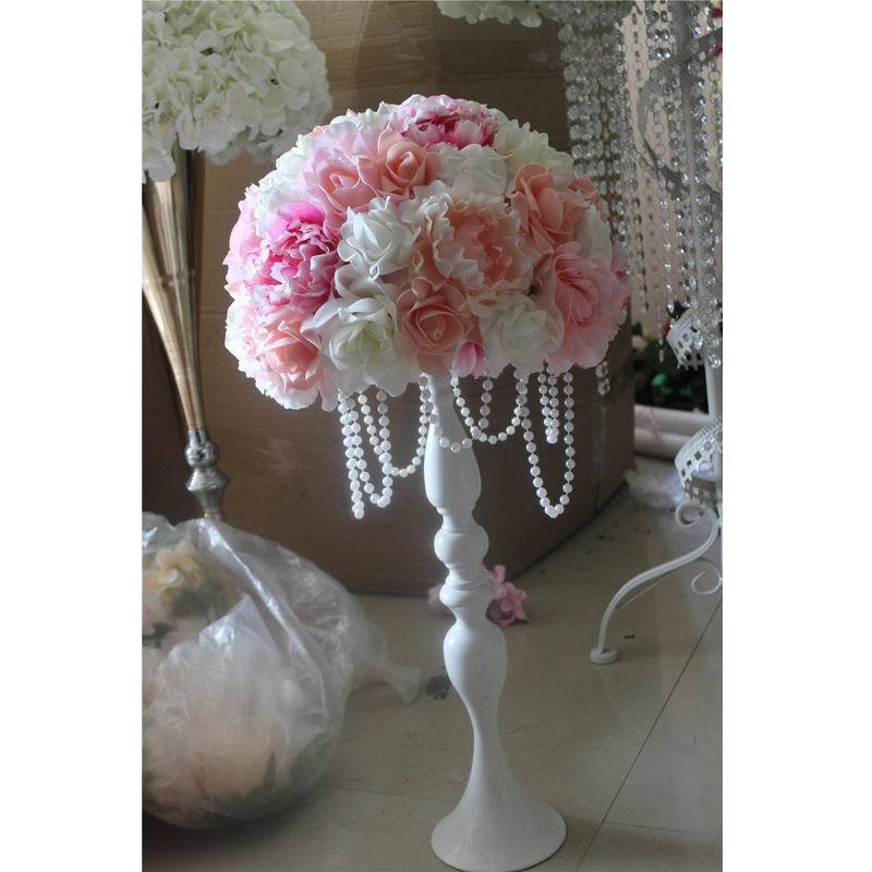 SPR wedding backdrop 35cm  table centerpiece flower ball with beads arrangement decorative floral artificial flowers wall panels