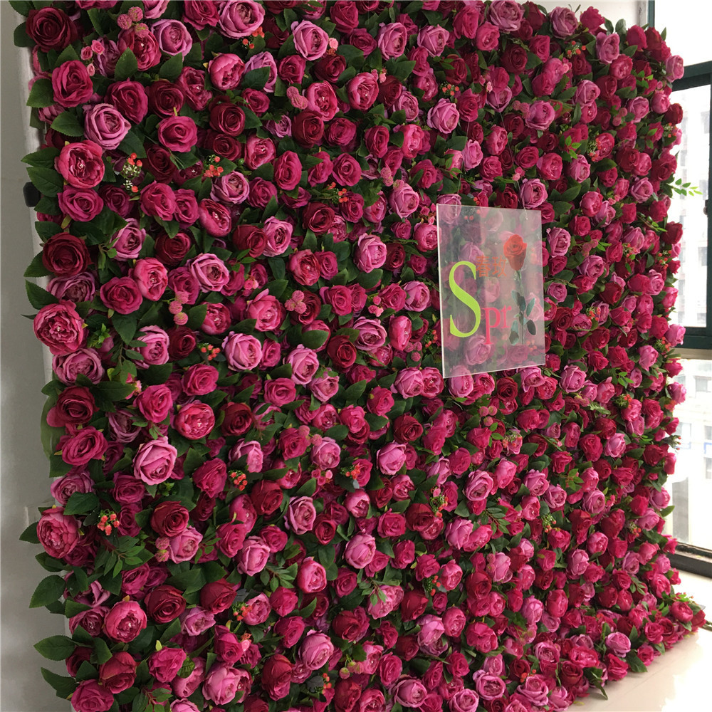 SPR  Events Table Decorative Silk plants green Foliage Branch artificial flower wall Rose Artificial Decoration