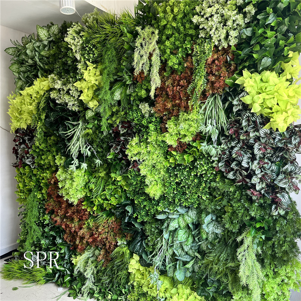 SPR Rolled Flower Wall Green plant Cloth Silk Structure Material Wedding Stage Backdrop Artificial Flowers Wall for salon Wall D