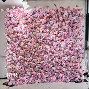 SPR Bridesmaids Bouquet High Quality White Artificial Flower Wall Silk Rose Wall Panels For Wedding backdrop