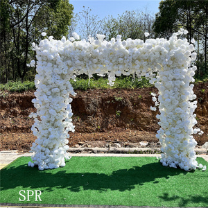 SPR artificial Silk cloth Flower ROSE hydrangea Peony green plant Flower Wall Background party decoration