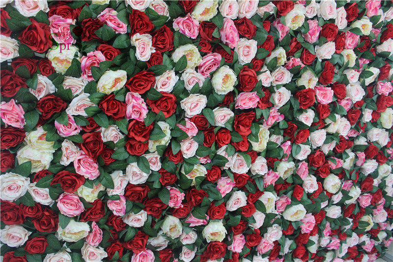 SPR 3D Good quality custom made wedding rose flower wall hanging artificial flowers wholesale wedding  decoration flower