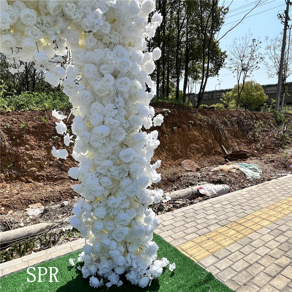 SPR artificial Silk cloth Flower ROSE hydrangea Peony green plant Flower Wall Background party decoration