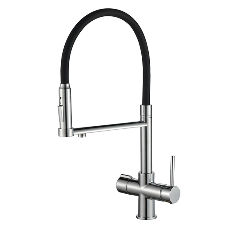 Hot sale 3 way 4 way brass pull-out spray brass body sink water purifier kitchen faucet