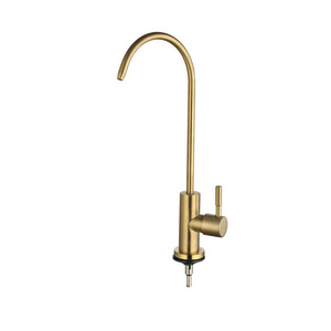 One way Cheap factory wholesale stainless steel 304 material Gold filter kitchen faucet