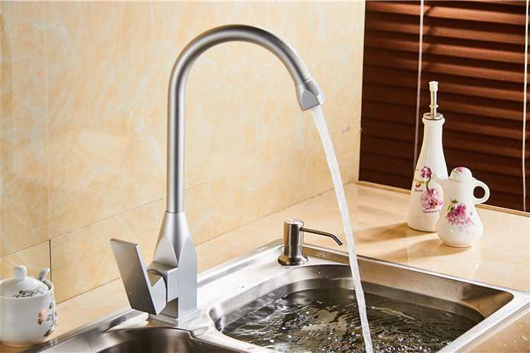 High quality factory price aluminum silver color sink kitchen sink faucet