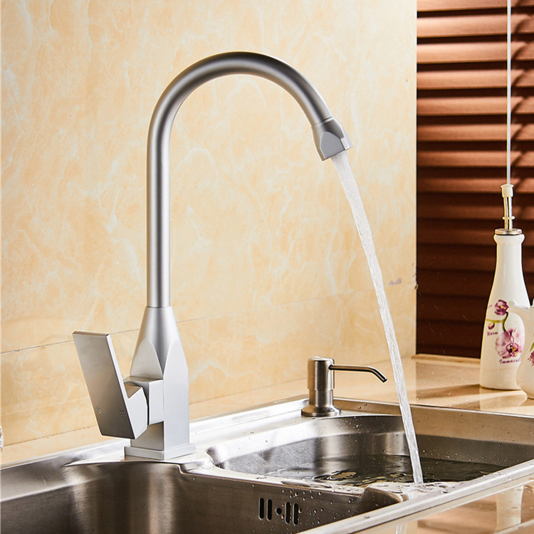 High quality factory price aluminum silver color sink kitchen sink faucet