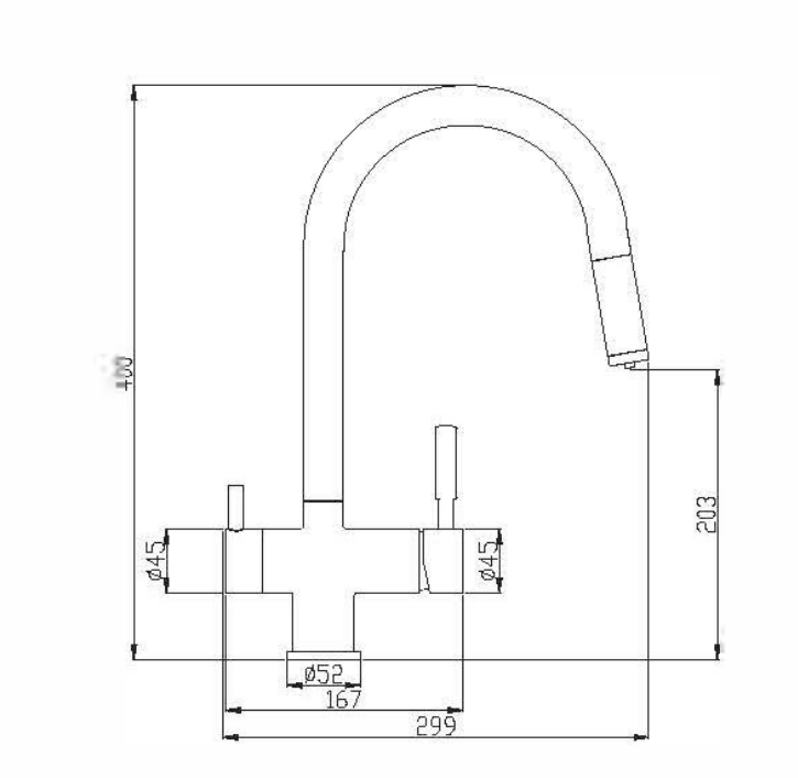 Pull out 3 way purifier water faucet long neck Sink Deck Mounted Kitchen pull out Faucet