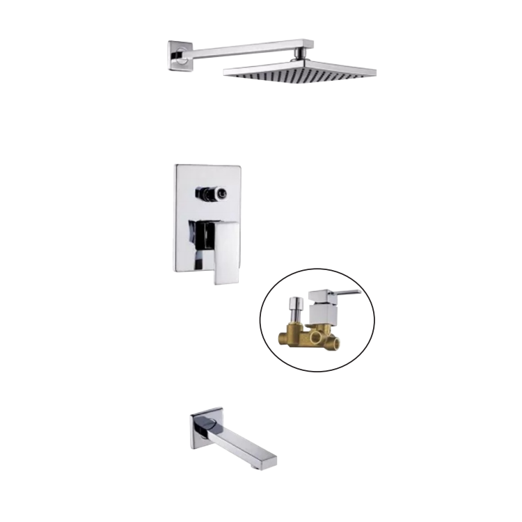 Factory Direct Sale  Wall Mounted Hidden Shower Sets Bathroom Single Handle Shower  Water Fall Shower Faucet